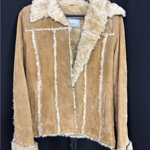 Wilsons Leather Jackets & Blazers - Wilsons Leather Beige Teddy Jacket